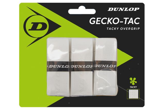 Owijka tenisowa DUNLOP GECKO-TAC Balta Owijka tenisowa DUNLOP GECKO-TAC
