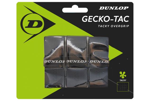 Owijka tenisowa DUNLOP GECKO-TAC Juoda Owijka tenisowa DUNLOP GECKO-TAC